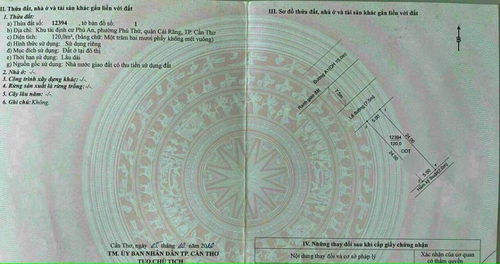 BÁN NỀN TRỤC CHÍNH A1 Khu TĐC Phú An, Phường Phú Thứ, Quận Cái Răng,TPCT